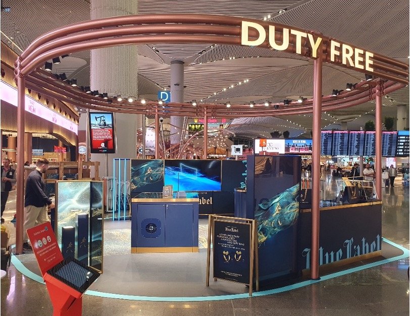 Johnnie Walker Whisky Lounge entrance at Istanbul Airport