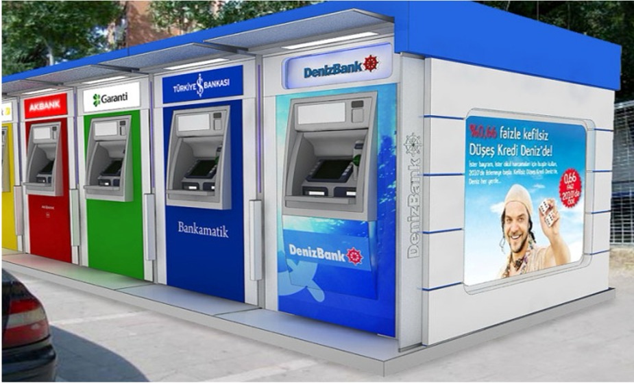 Bank-Geldautomaten-Kioskinstallation