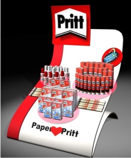 Stand de productos con marca personalizada