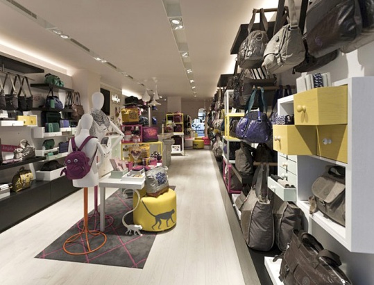 Kipling store interior with luggage display
